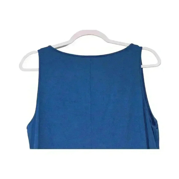 J Jill Wearever Collection Dress Size Medium Cobalt Blue Pintuck Pleat Stretch - Picture 10 of 14